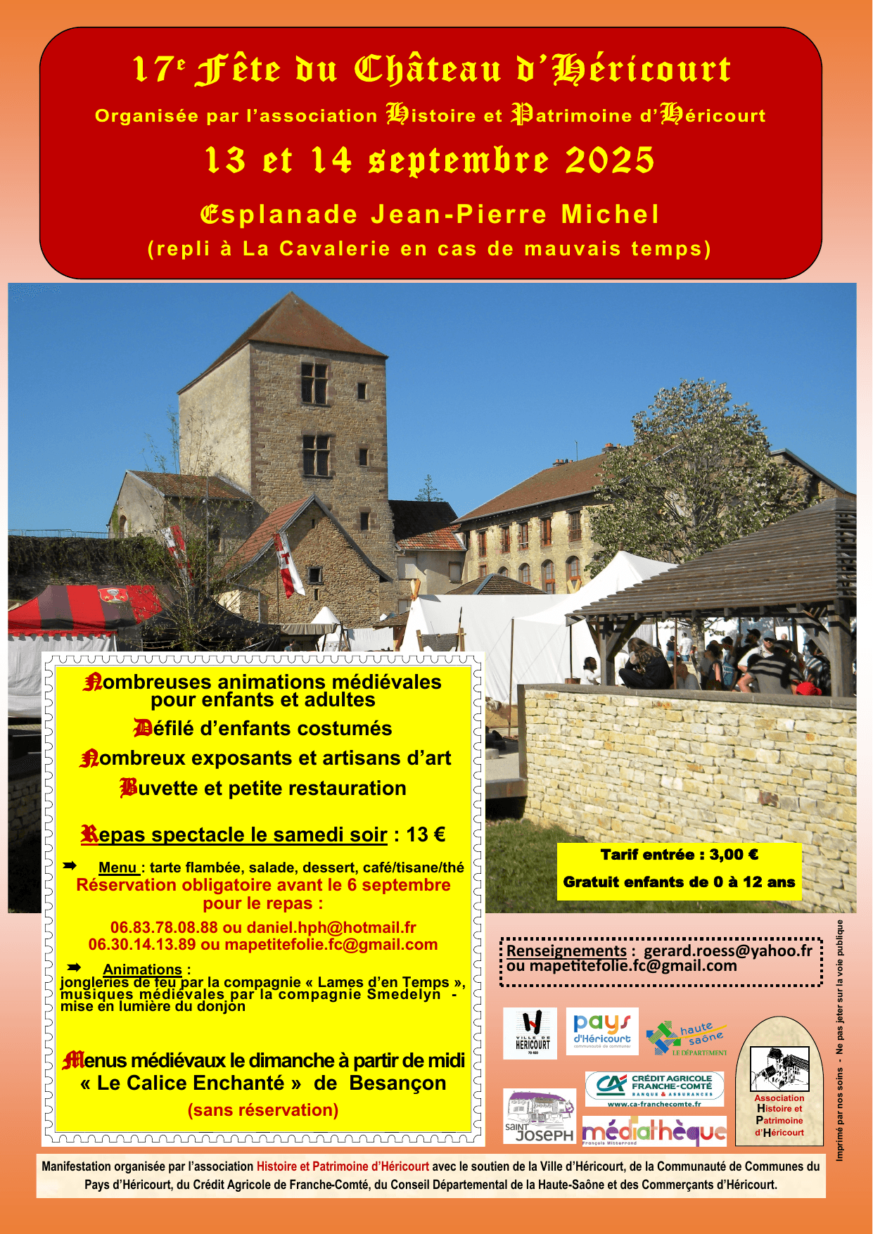 Affiche officielle de la 18ᵉ Fête du Château d'Héricourt